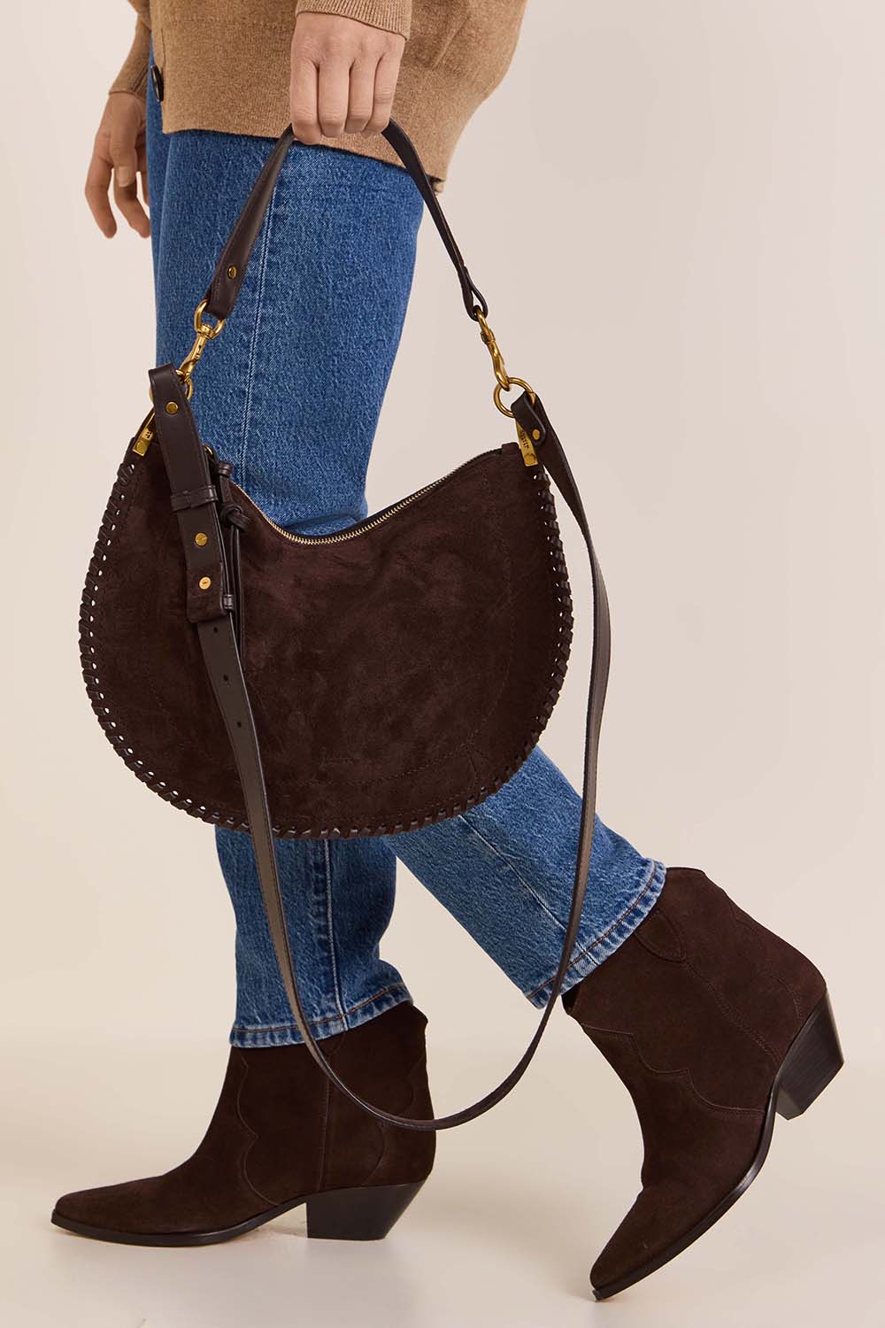 תמונת כל הלוק של תיק כתף  אוסקן מון מעור רך